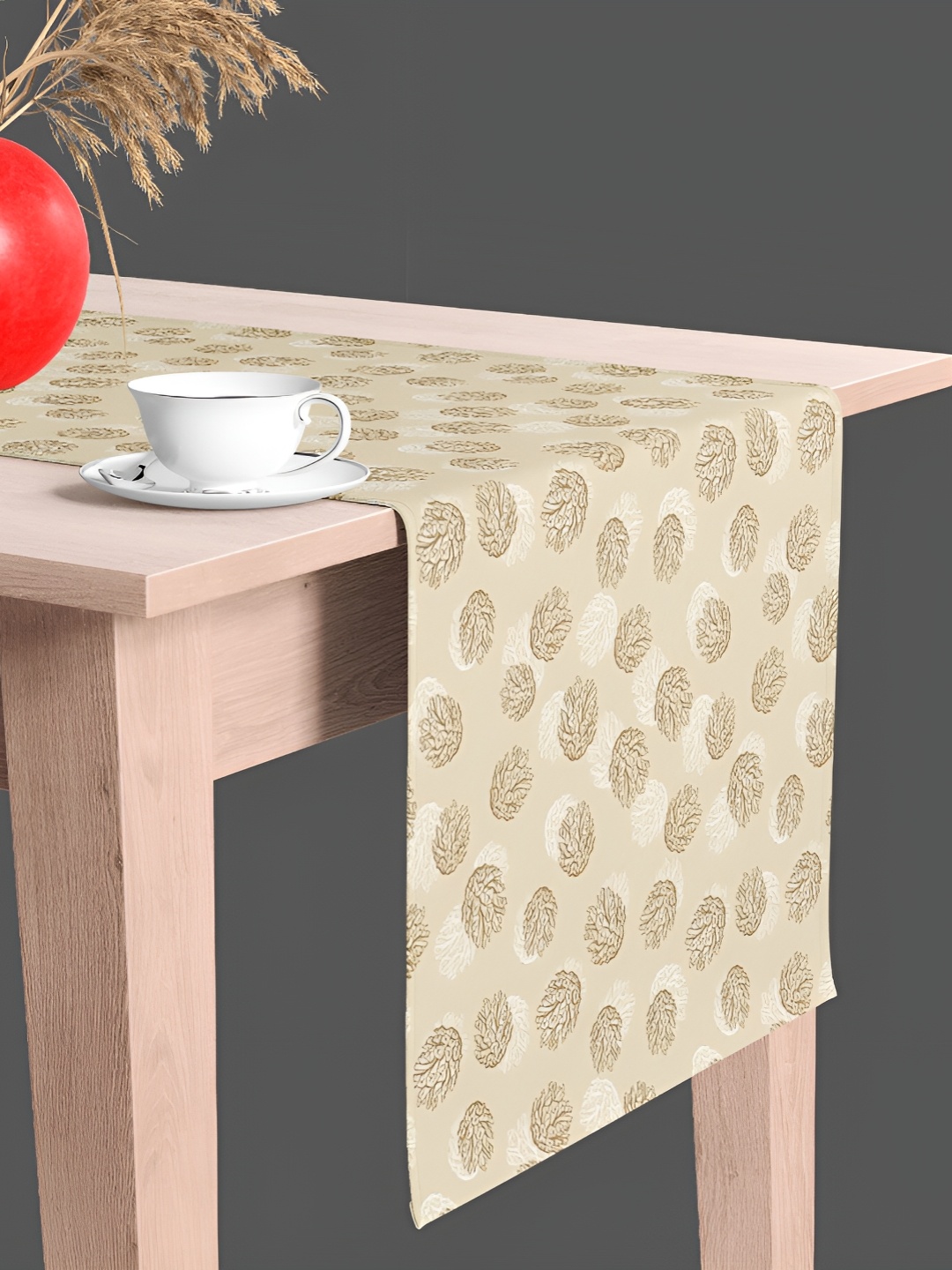 

ArtzFolio Printed Dining Center Table Runner, Beige