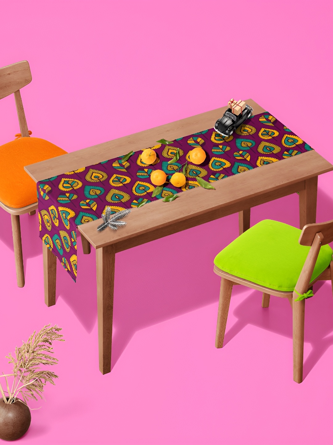 

ArtzFolio Purple & Yellow Floral Printed Table Runner