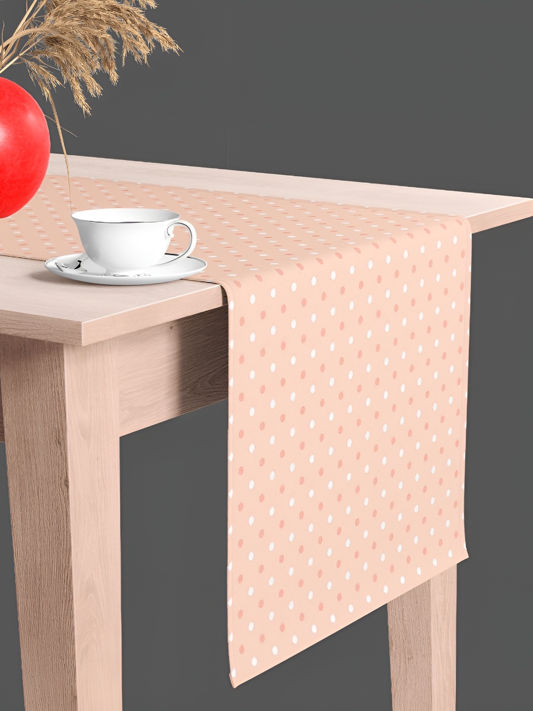 

ArtzFolio Printed Rectangular Table Runner, Peach