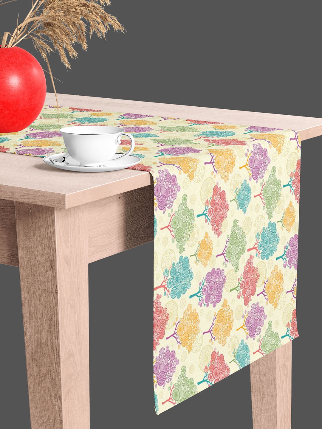 

ArtzFolio White & Yellow Printed Table Runner