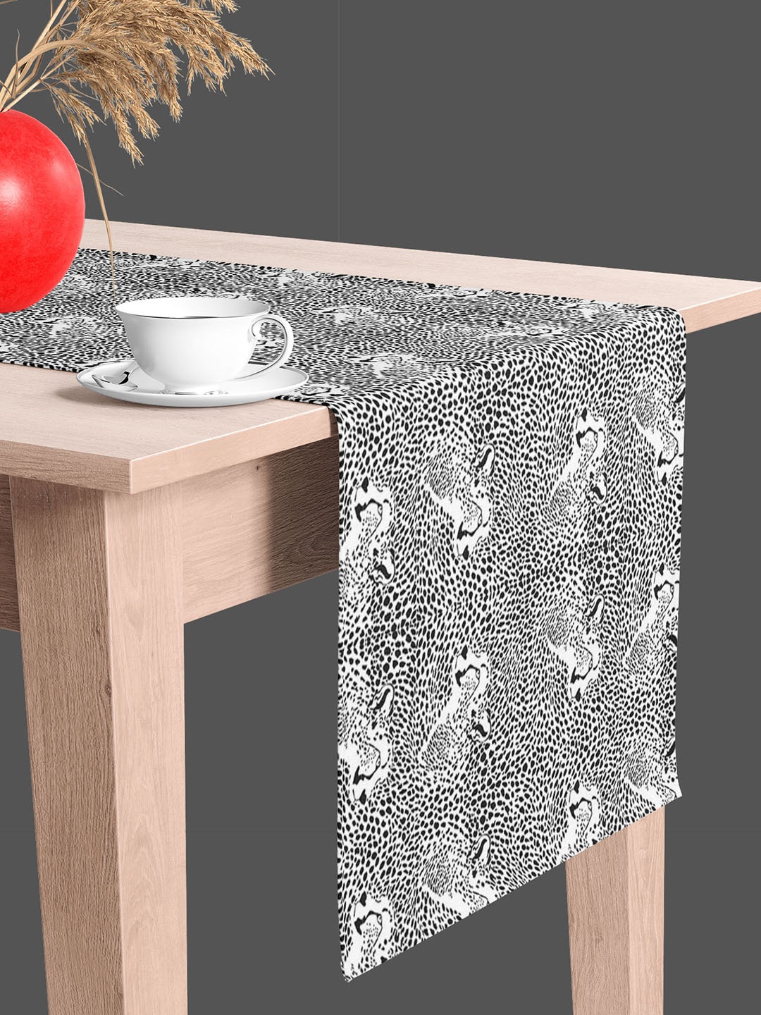

ArtzFolio White & Black Quirky Printed Table Runner