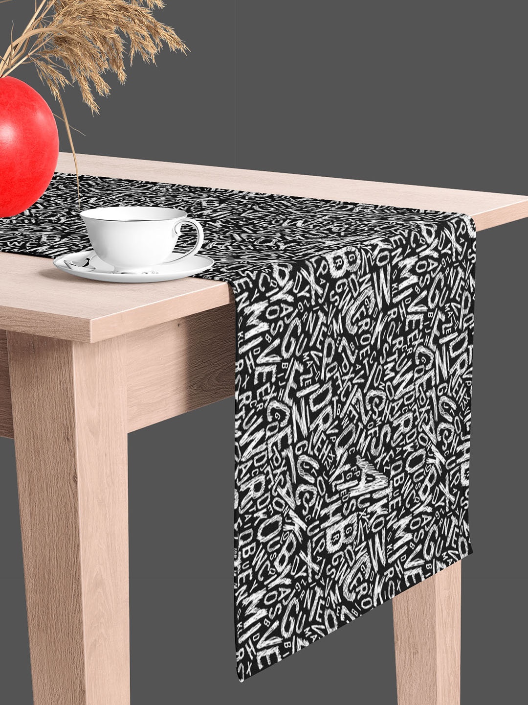 

ArtzFolio Black & White Abstract Printed Table Runner