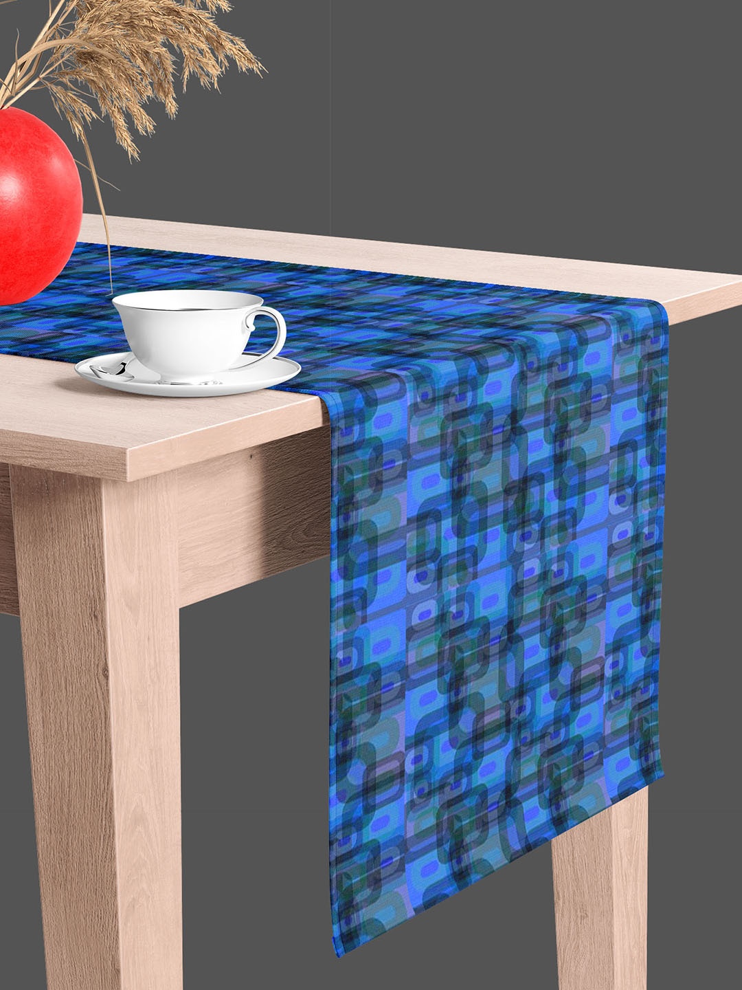 

ArtzFolio Blue & Black Geometric Printed Table Runner