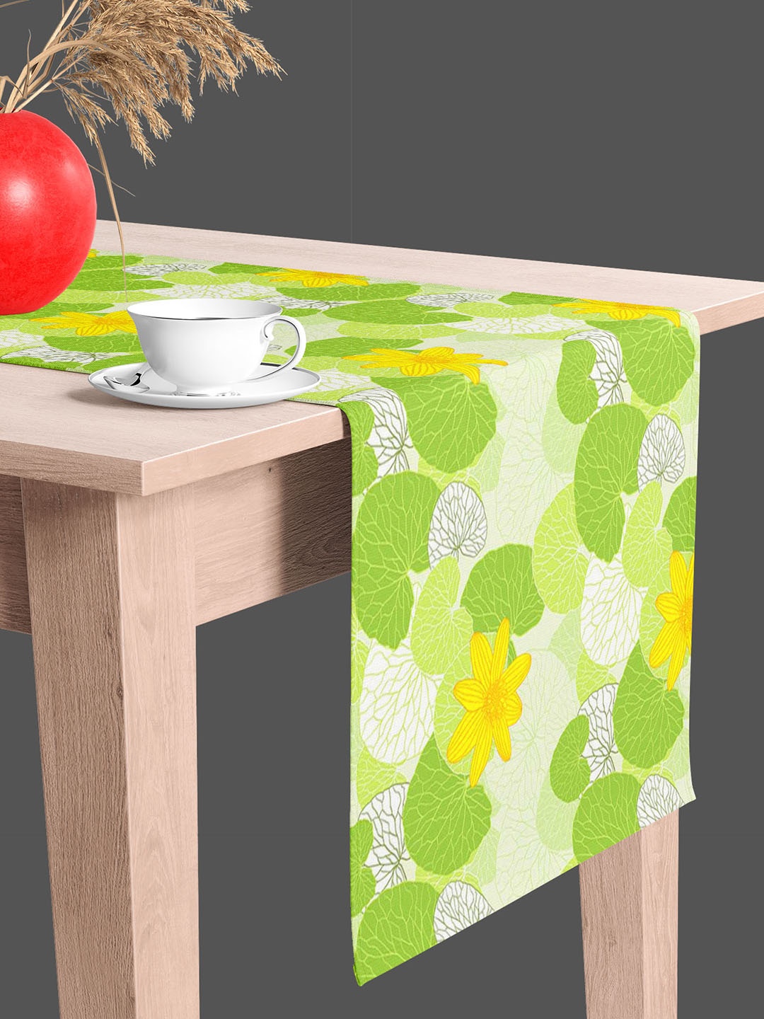 

ArtzFolio Green & White Digital Printed Table Runner