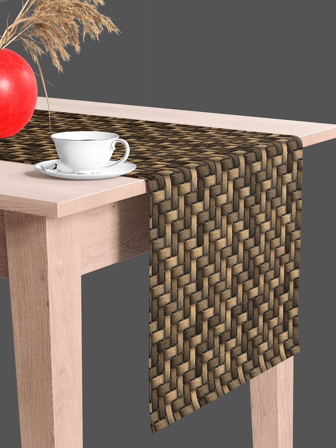 

ArtzFolio Brown & Green Digital Printed Table Runner
