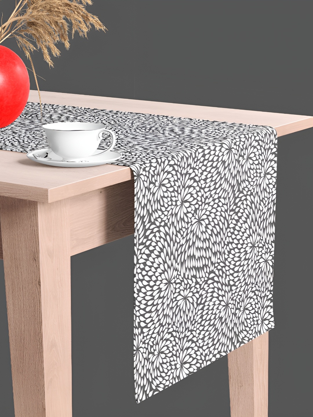 

ArtzFolio Grey & White Abstract Printed Velvet Table Runner