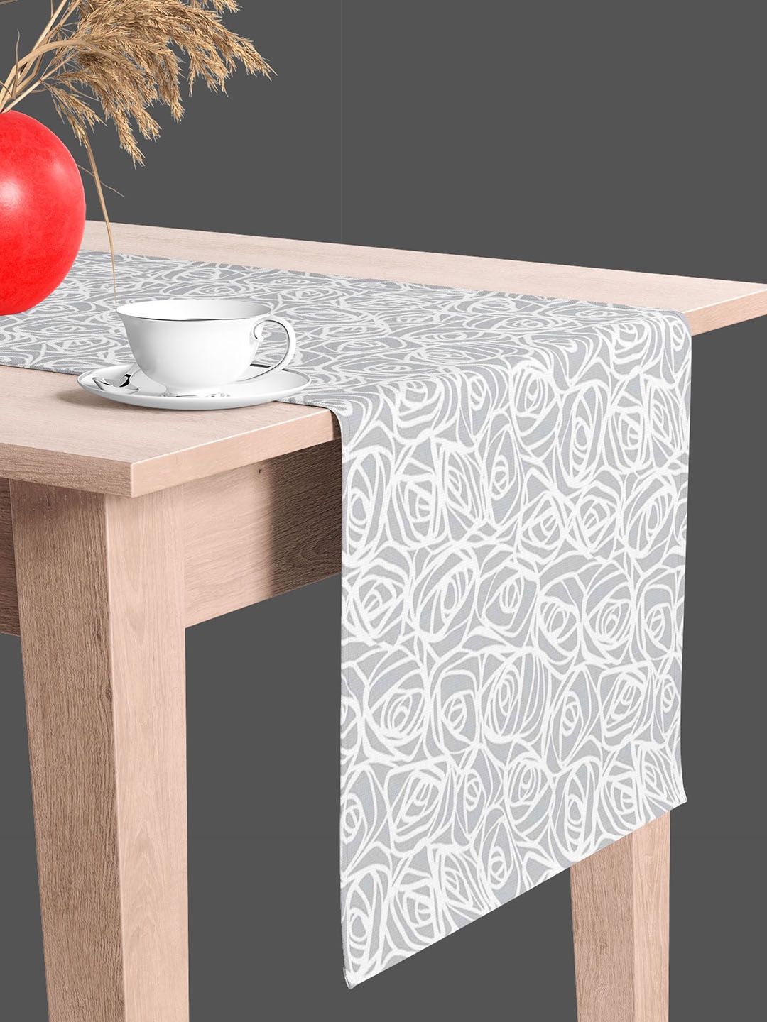 

ArtzFolio Grey & White Abstract Printed Table Runner