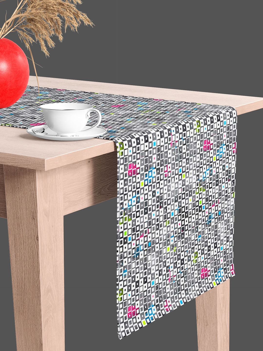 

ArtzFolio White & Grey Digital Printed Table Runner