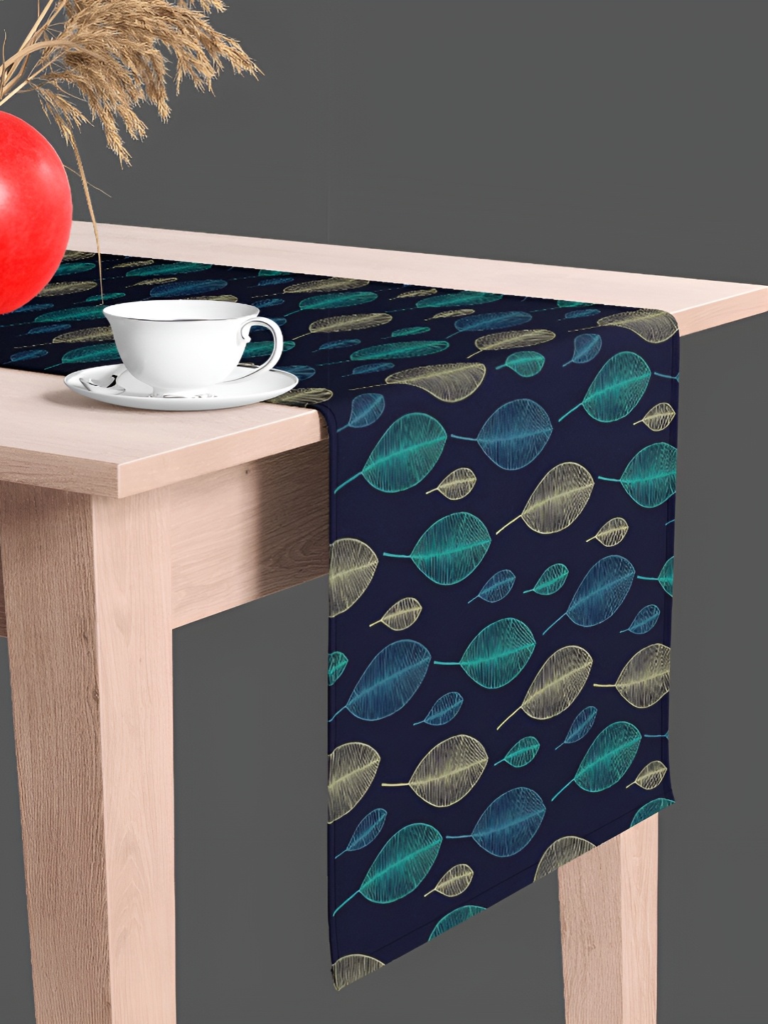 

ArtzFolio Navy Navy Blue & Beige Floral Printed Table Runner