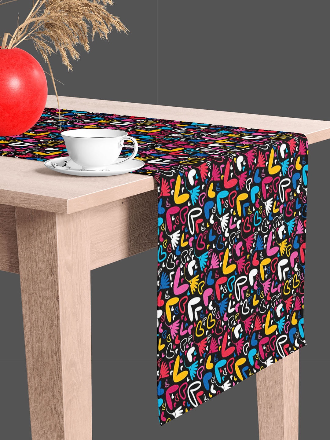 

ArtzFolio Black & Pink Digital Printed Table Runner