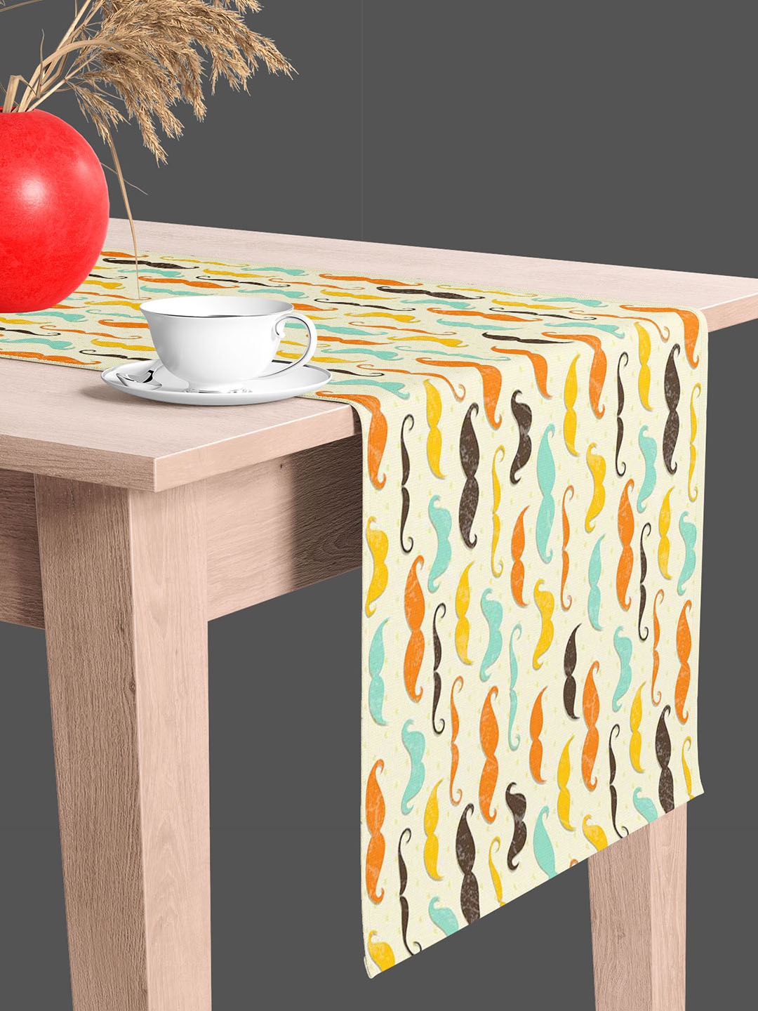 

ArtzFolio Off White & Yellow Printed Table Runner