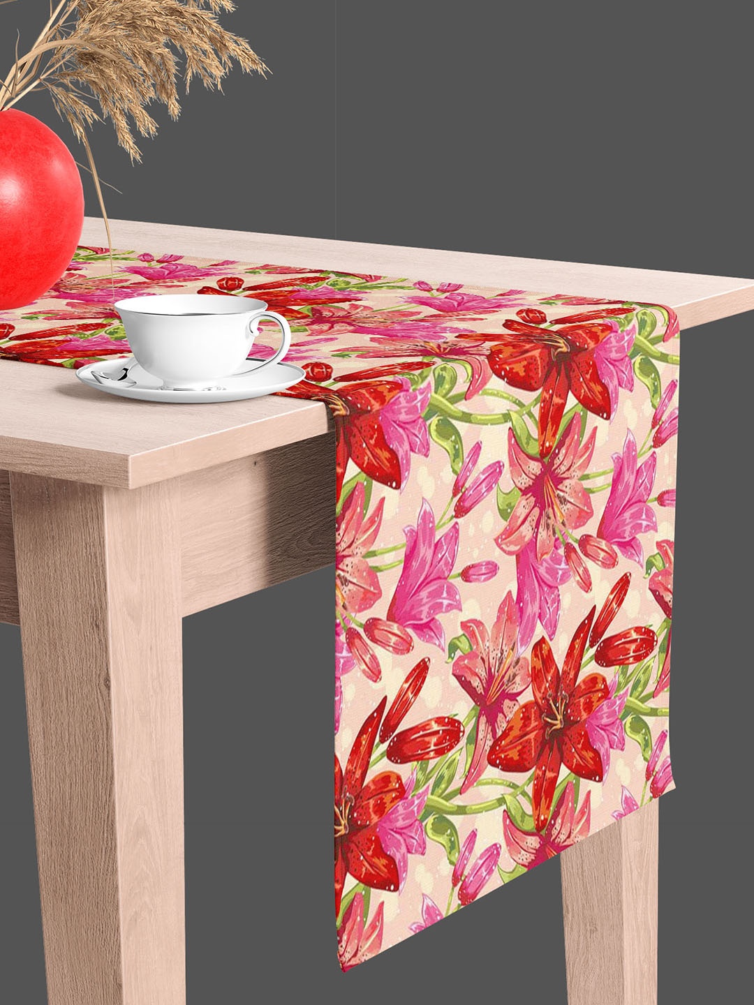 

ArtzFolio Pink & Red Floral Printed Table Runner