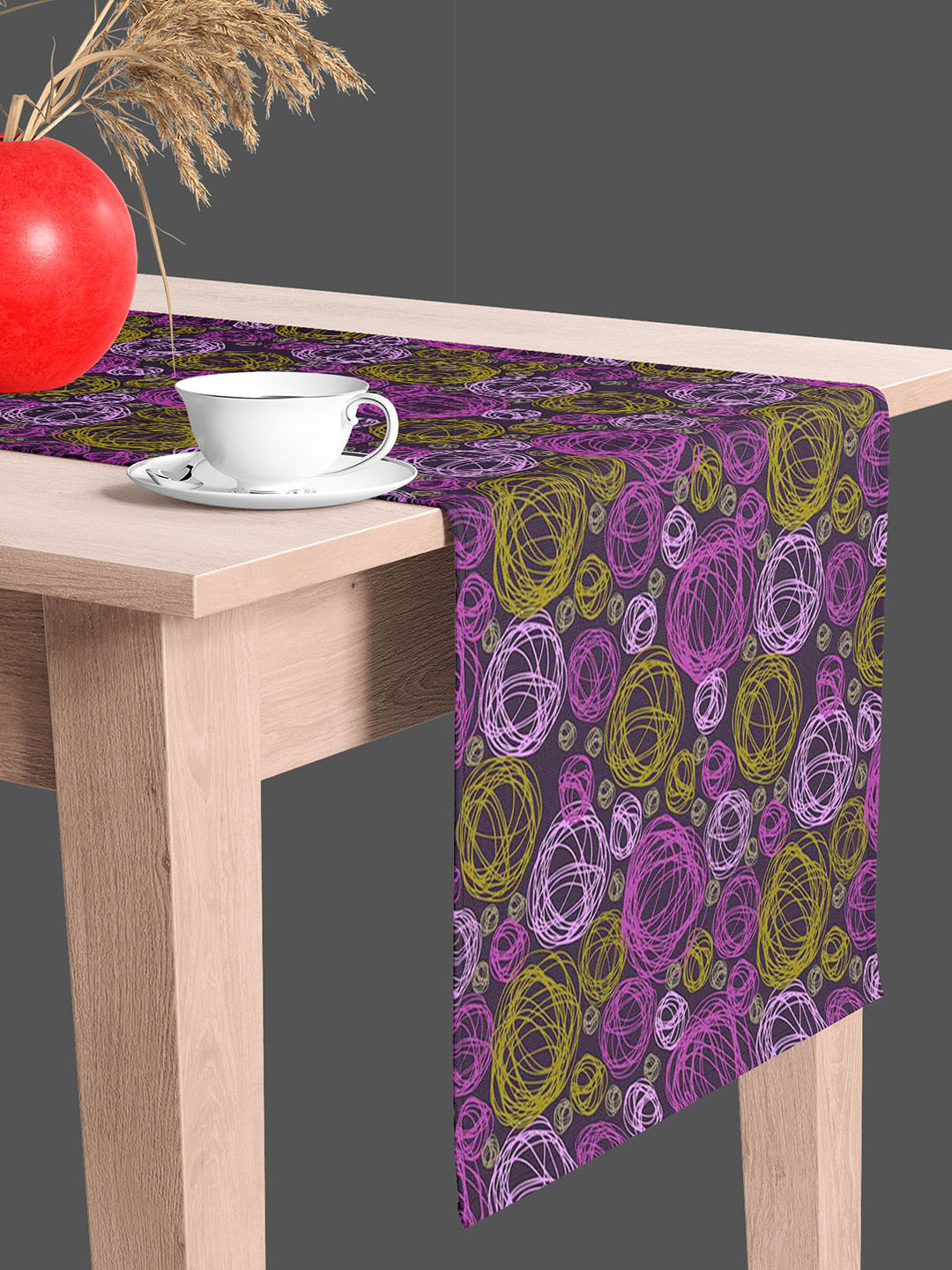 

ArtzFolio Purple & Yellow Printed Table Runner