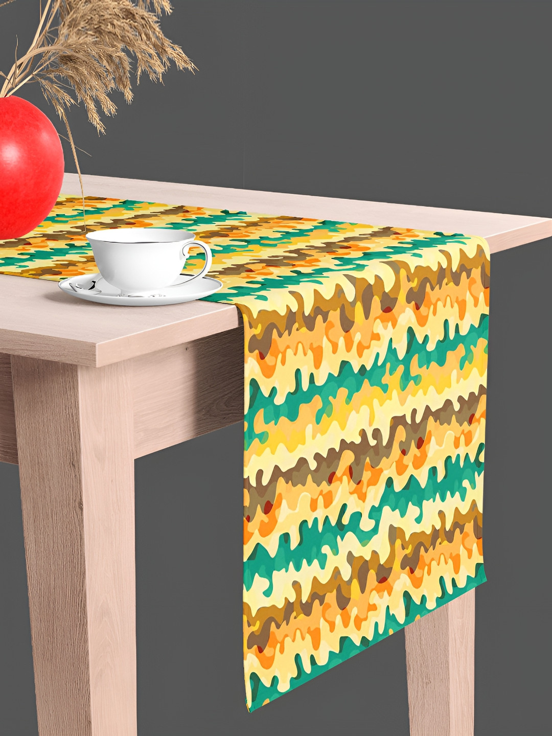

ArtzFolio Yellow & Brown Printed Table Runner