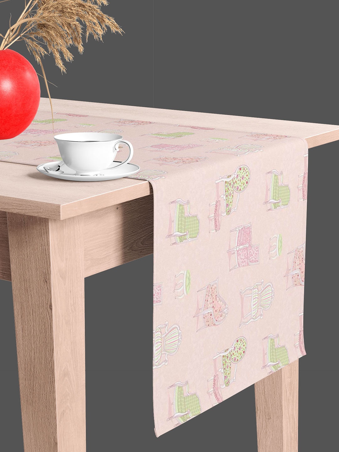 

ArtzFolio Pink & White Digital Printed Table Runner