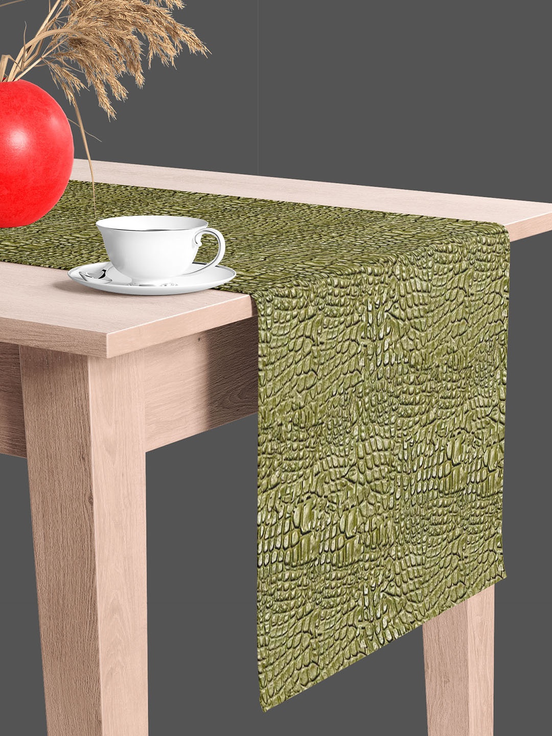 

ArtzFolio Green & White Printed Table Runner