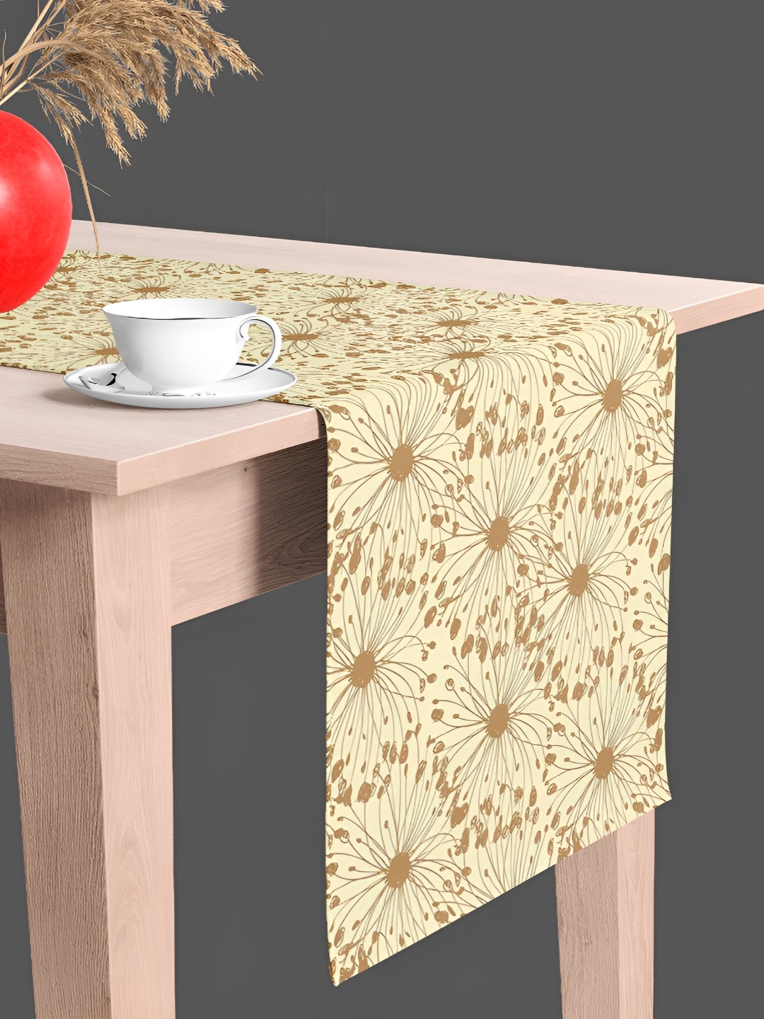 

ArtzFolio Printed Rectangular Table Runner, Beige