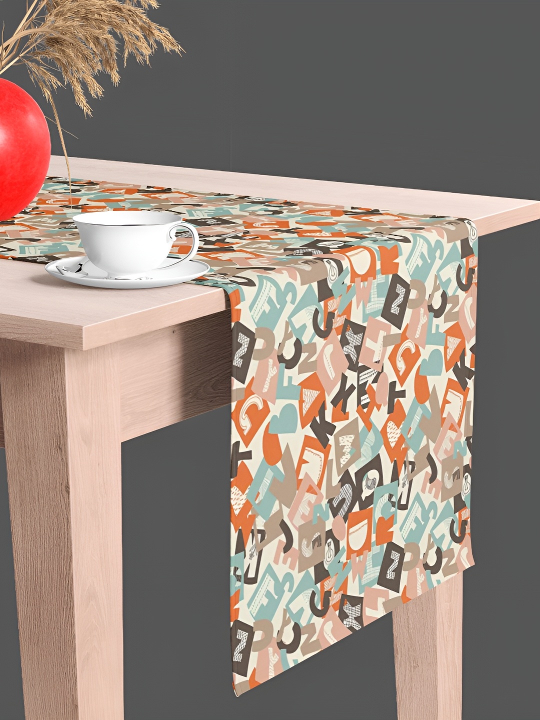 

ArtzFolio White & Brown Printed Table Runner