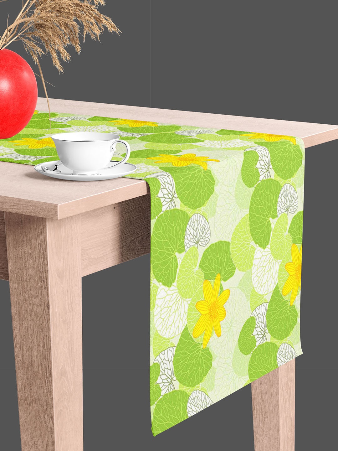 

ArtzFolio Green & Yellow Digital Printed Table Runner