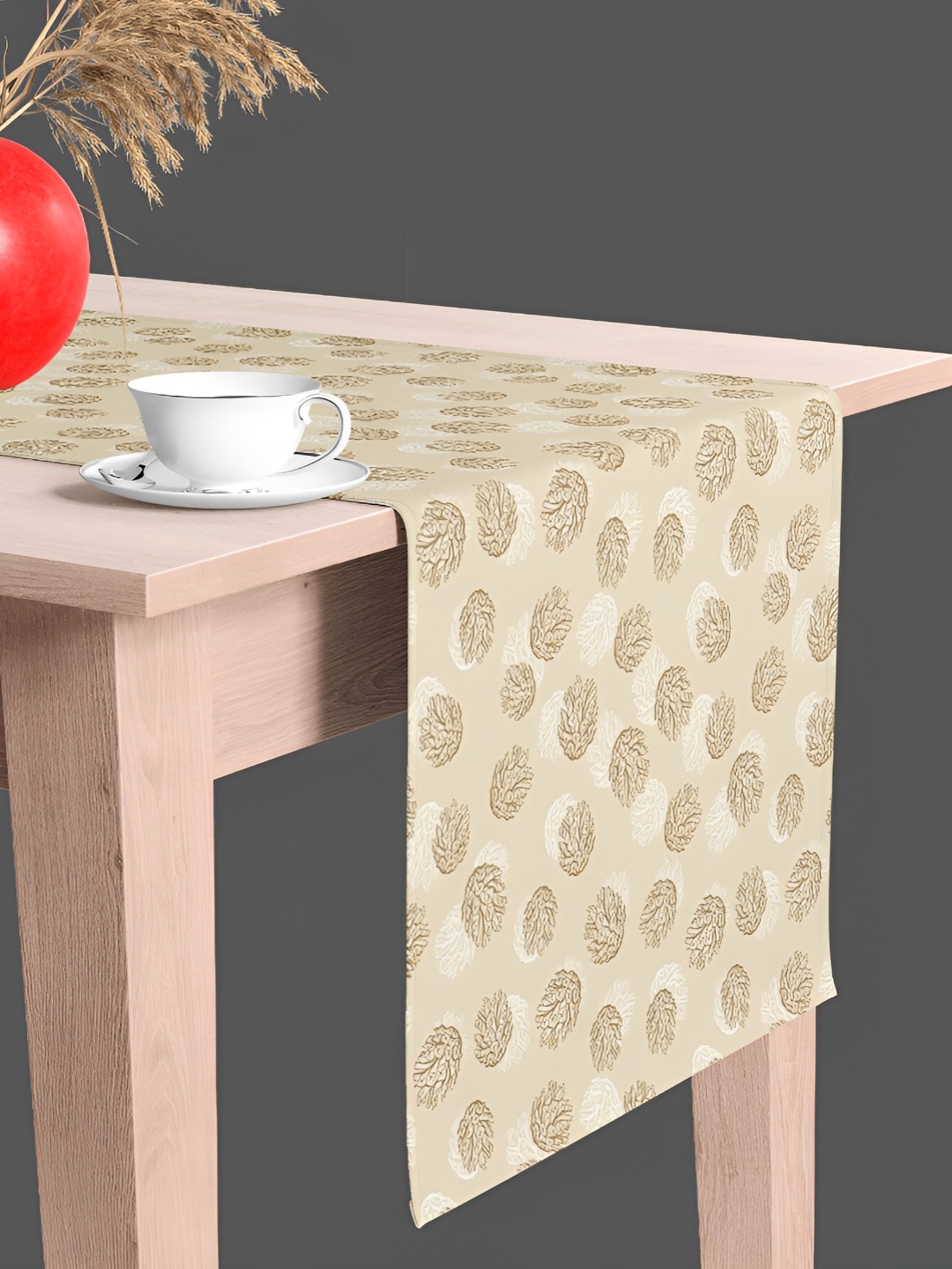 

ArtzFolio Beige Printed Velvet Table Runner