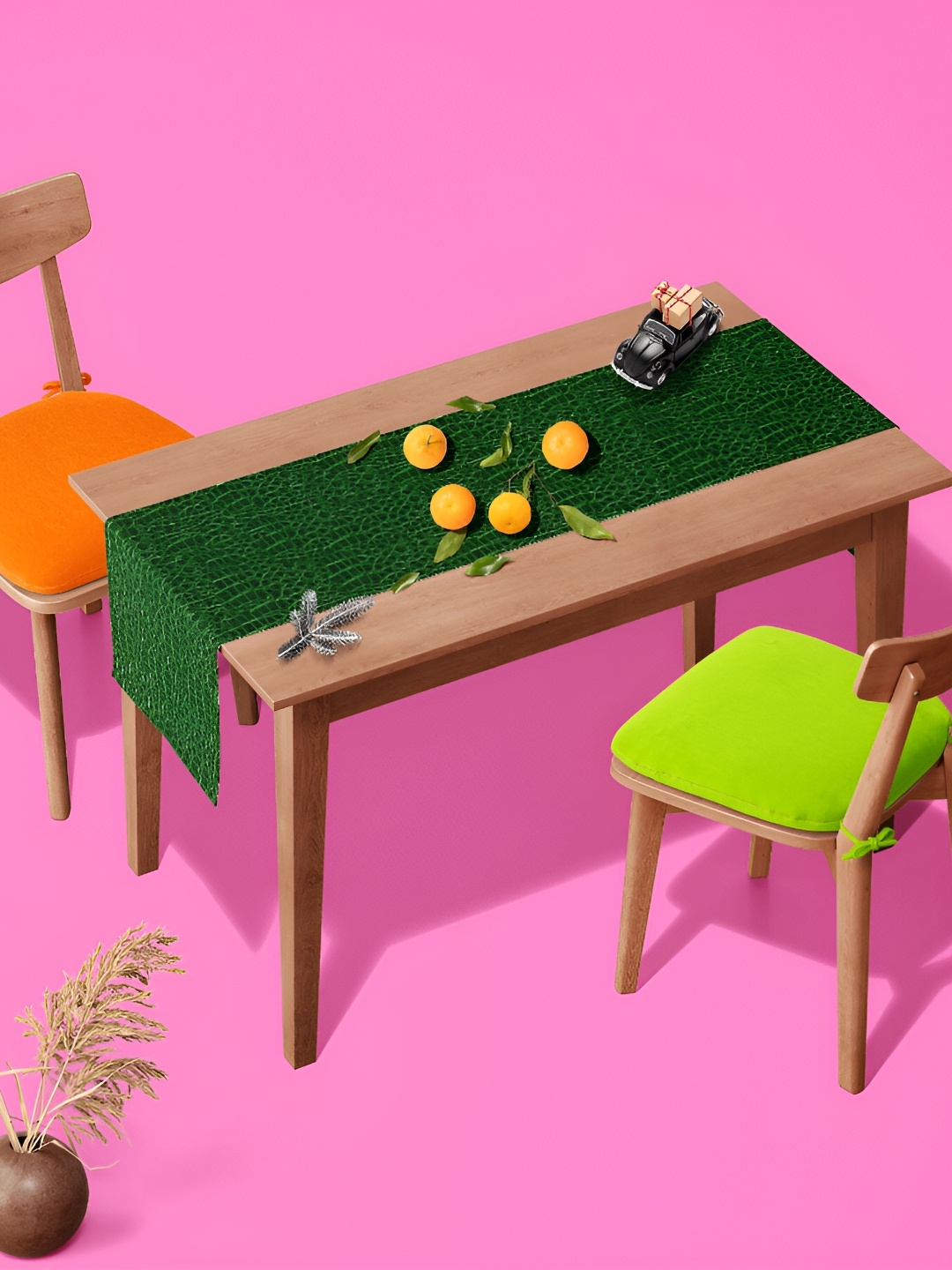 

ArtzFolio Printed Rectangular Table Runner, Green