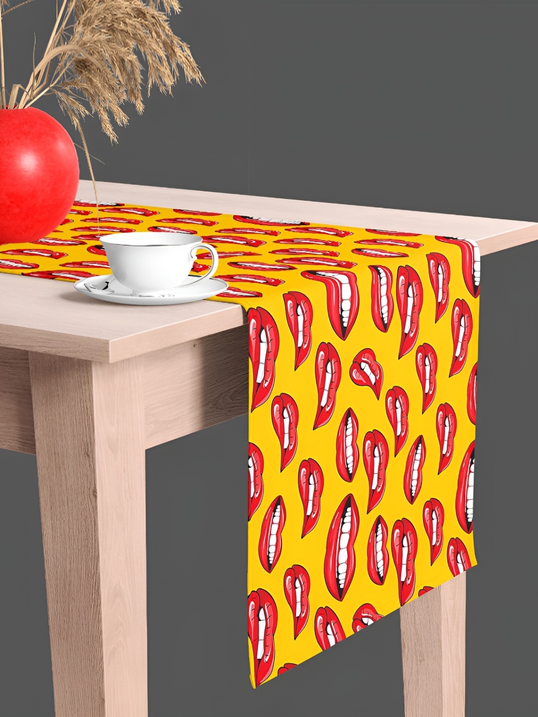 

ArtzFolio Printed Dining Center Table Runner, Yellow