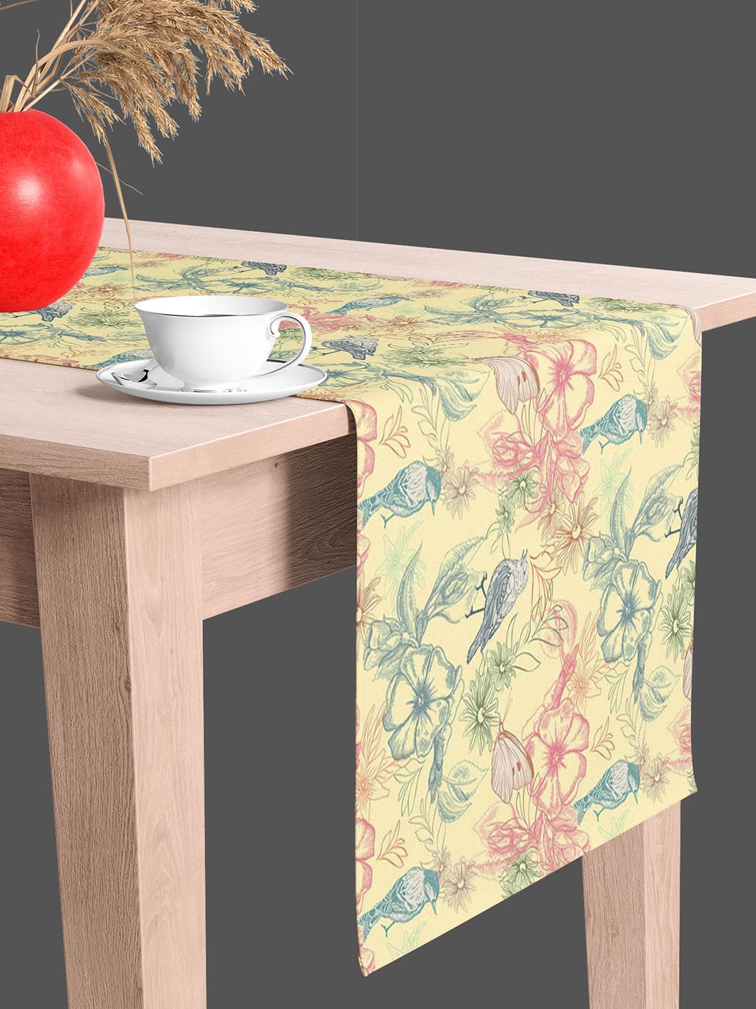 

ArtzFolio Beige & Pink Floral Printed Table Runner