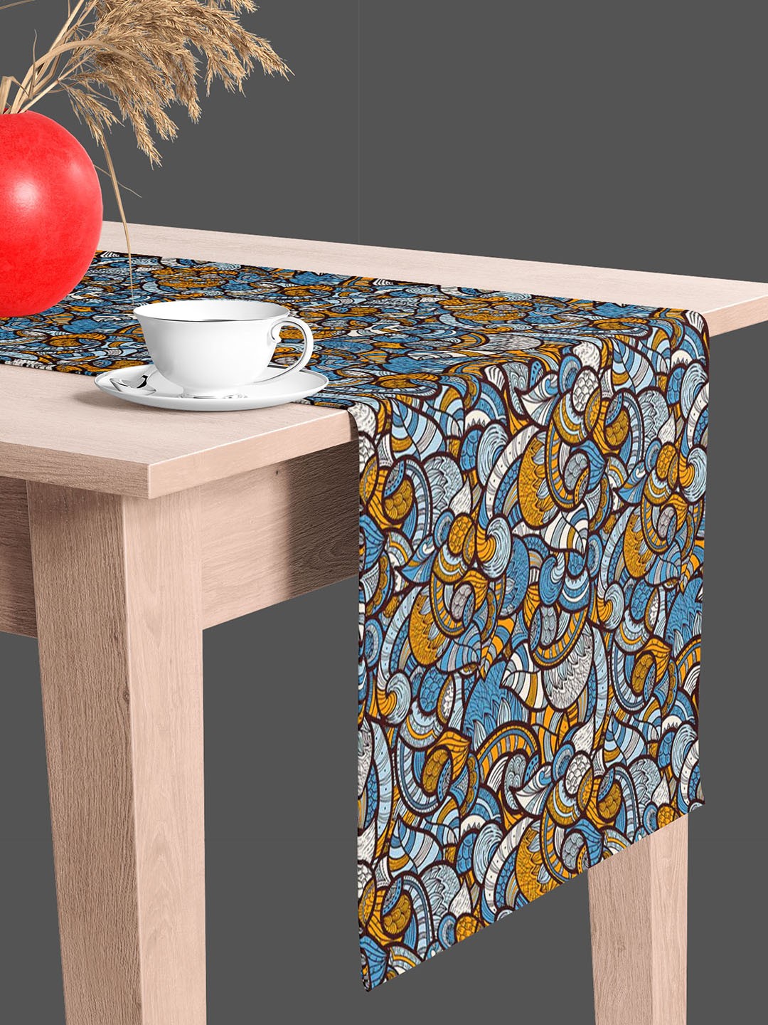

ArtzFolio Brown & White Abstract Printed Table Runner