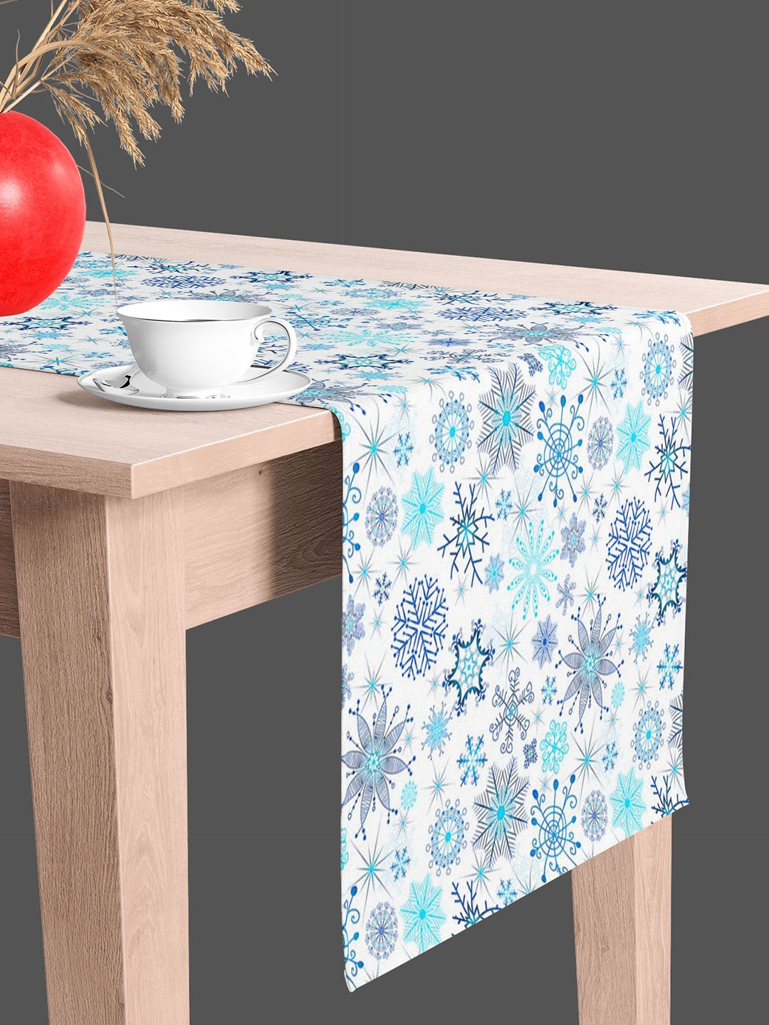 

ArtzFolio White & Blue Floral Printed Table Runner