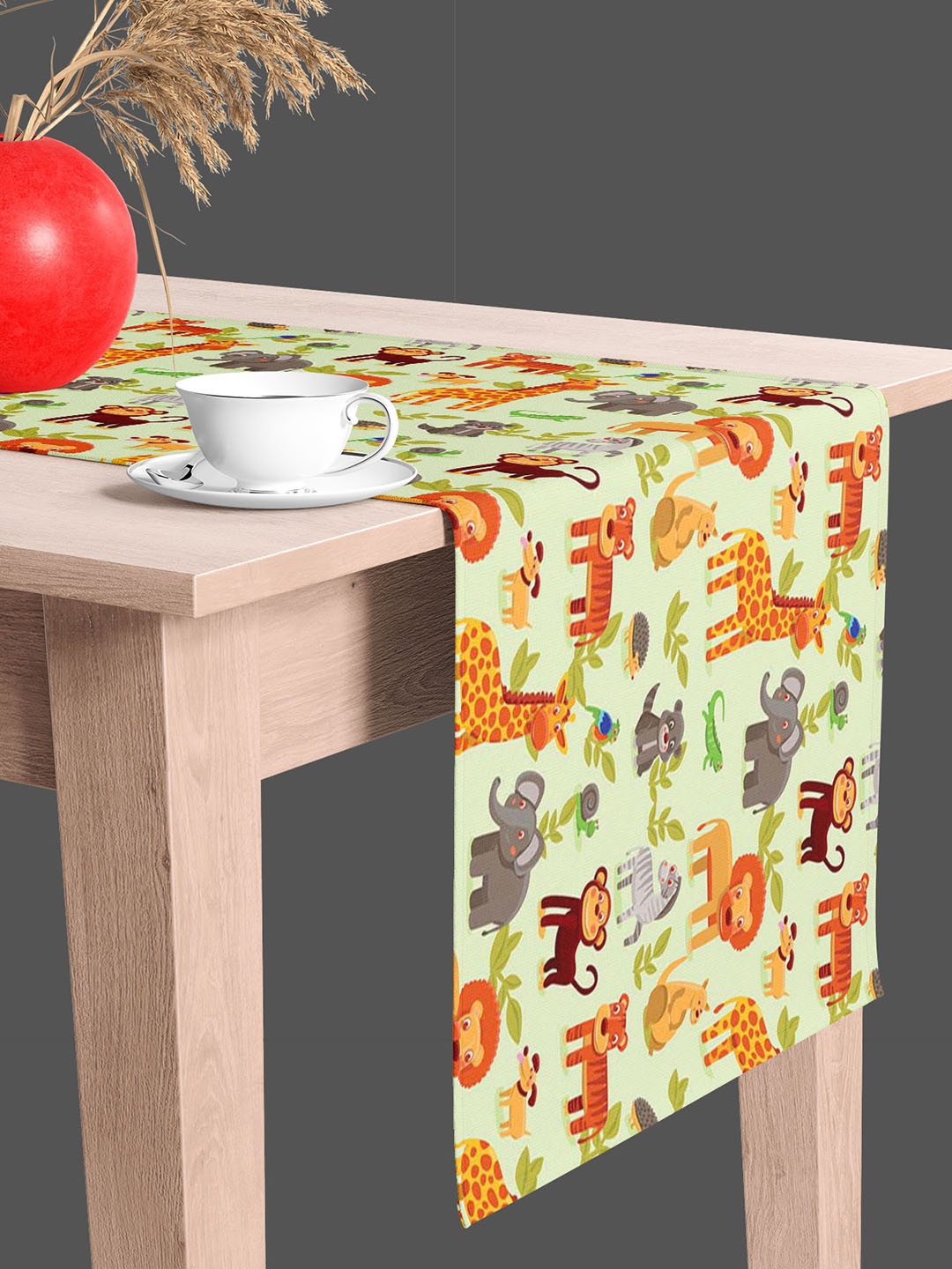 

ArtzFolio Orange & Cream Digital-Printed Edge To Edge Table Runner