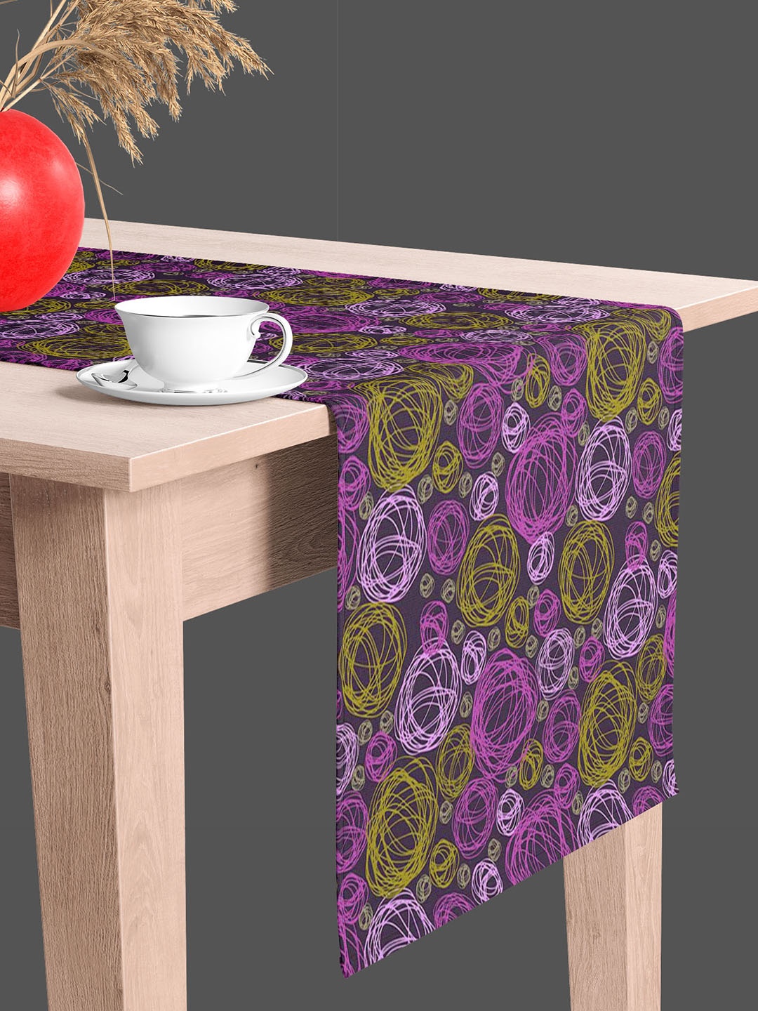 

ArtzFolio Purple Geometric-Printed Edge To Edge Table Runner