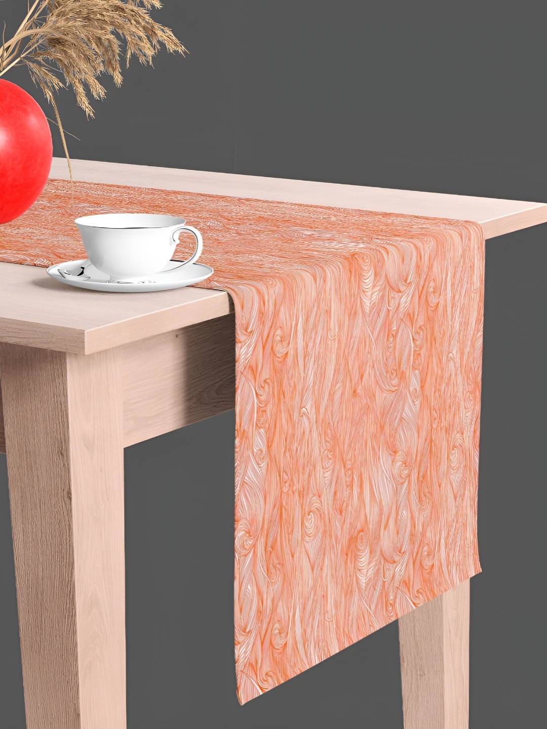 

ArtzFolio Orange Geometric-Printed Edge To Edge Table Runner