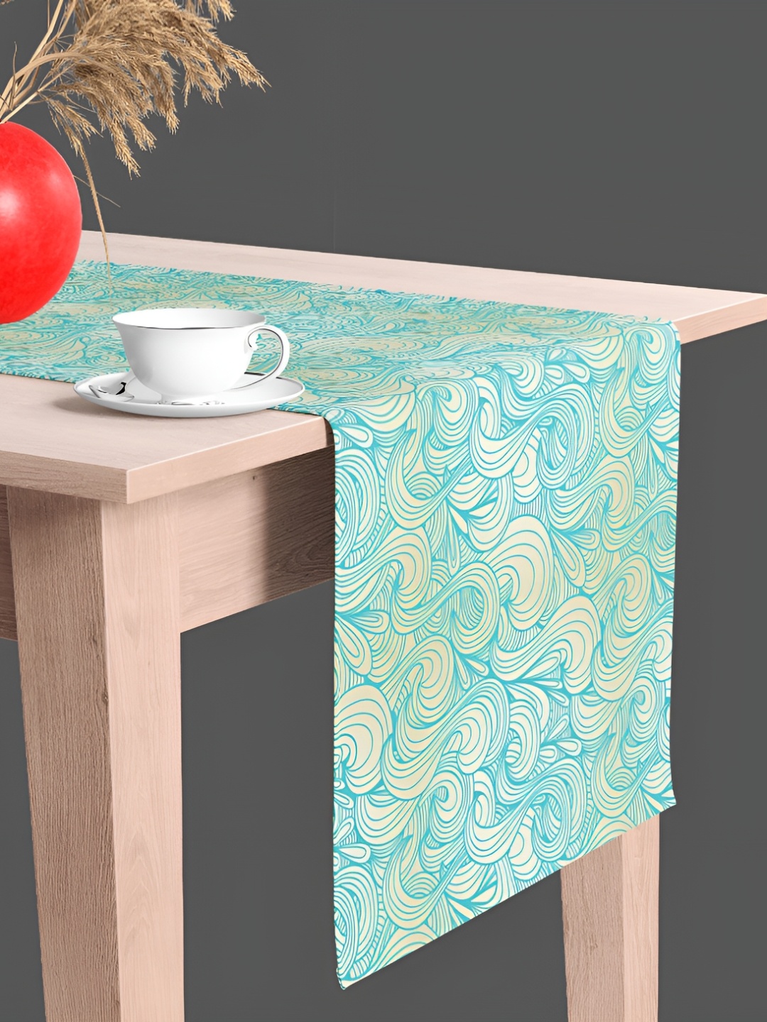 

ArtzFolio Blue & Yellow Abstarct Printed Velvet Table Runner