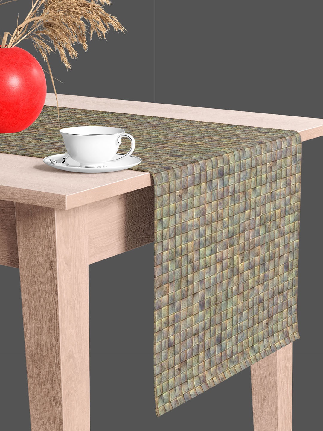

ArtzFolio Grey & Brown Abstract Printed Table Runner