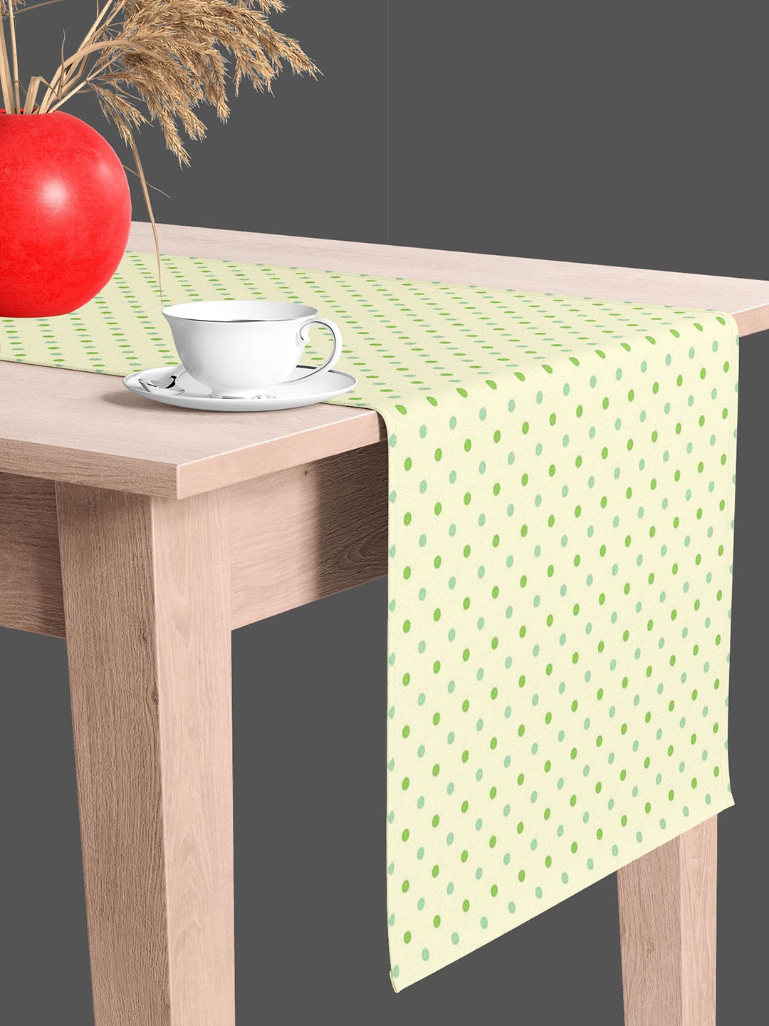 

ArtzFolio Cream & Green Digital Printed Table Runner