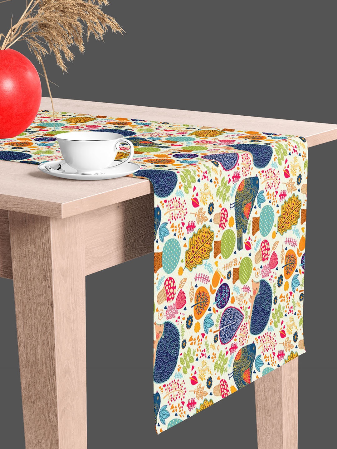 

ArtzFolio Off White & Blue Digital Printed Table Runner