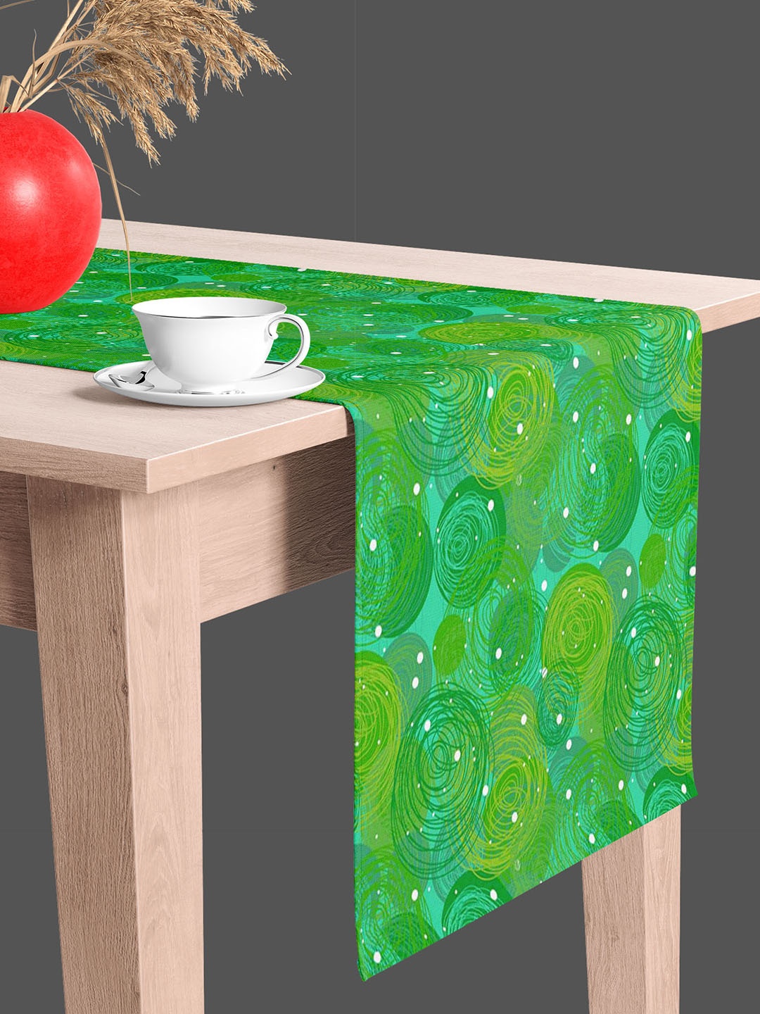 

ArtzFolio Green & Yellow Abstract Printed Table Runner