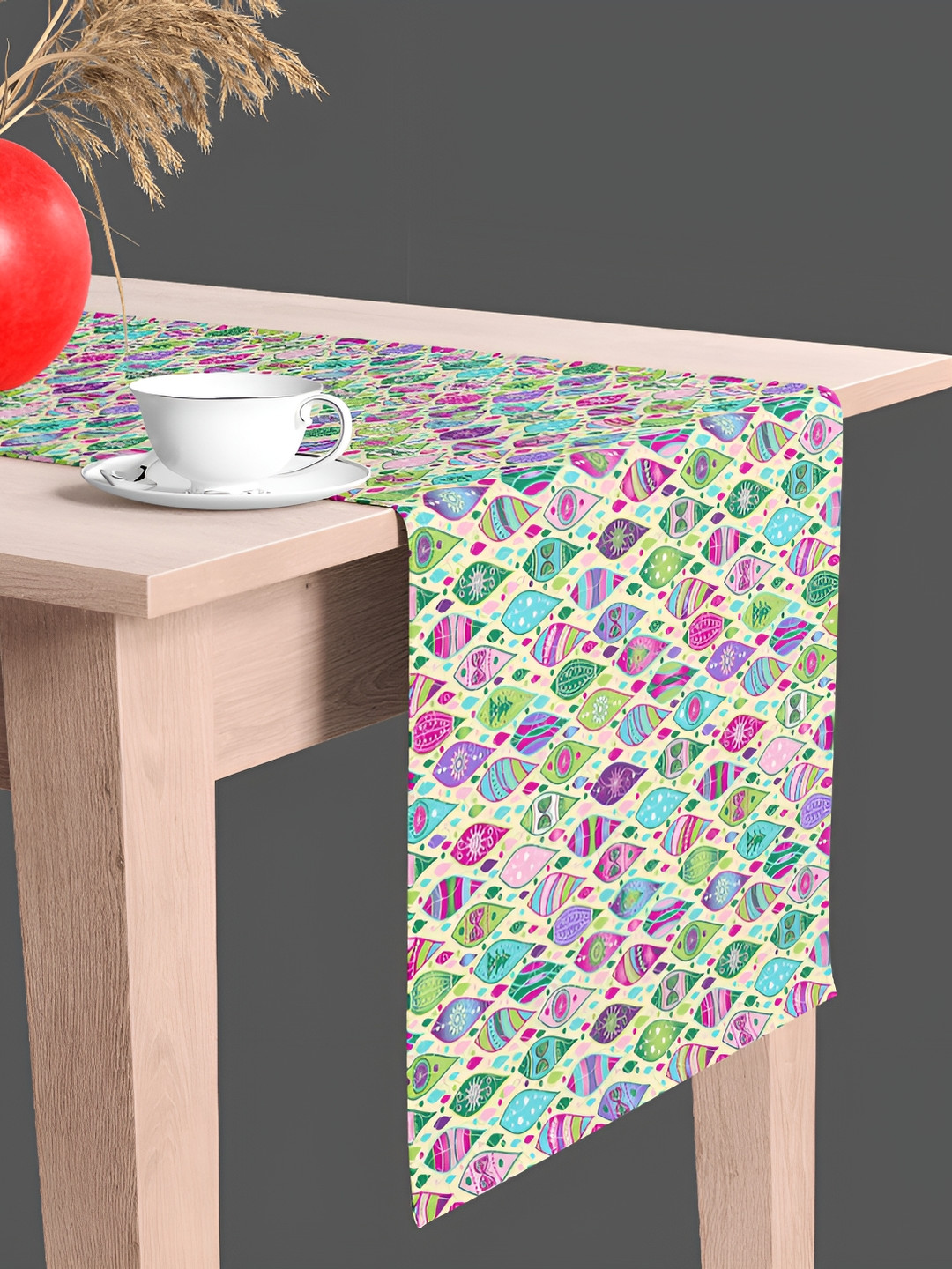 

ArtzFolio Cream Colored & Green Digital Printed Table Runner
