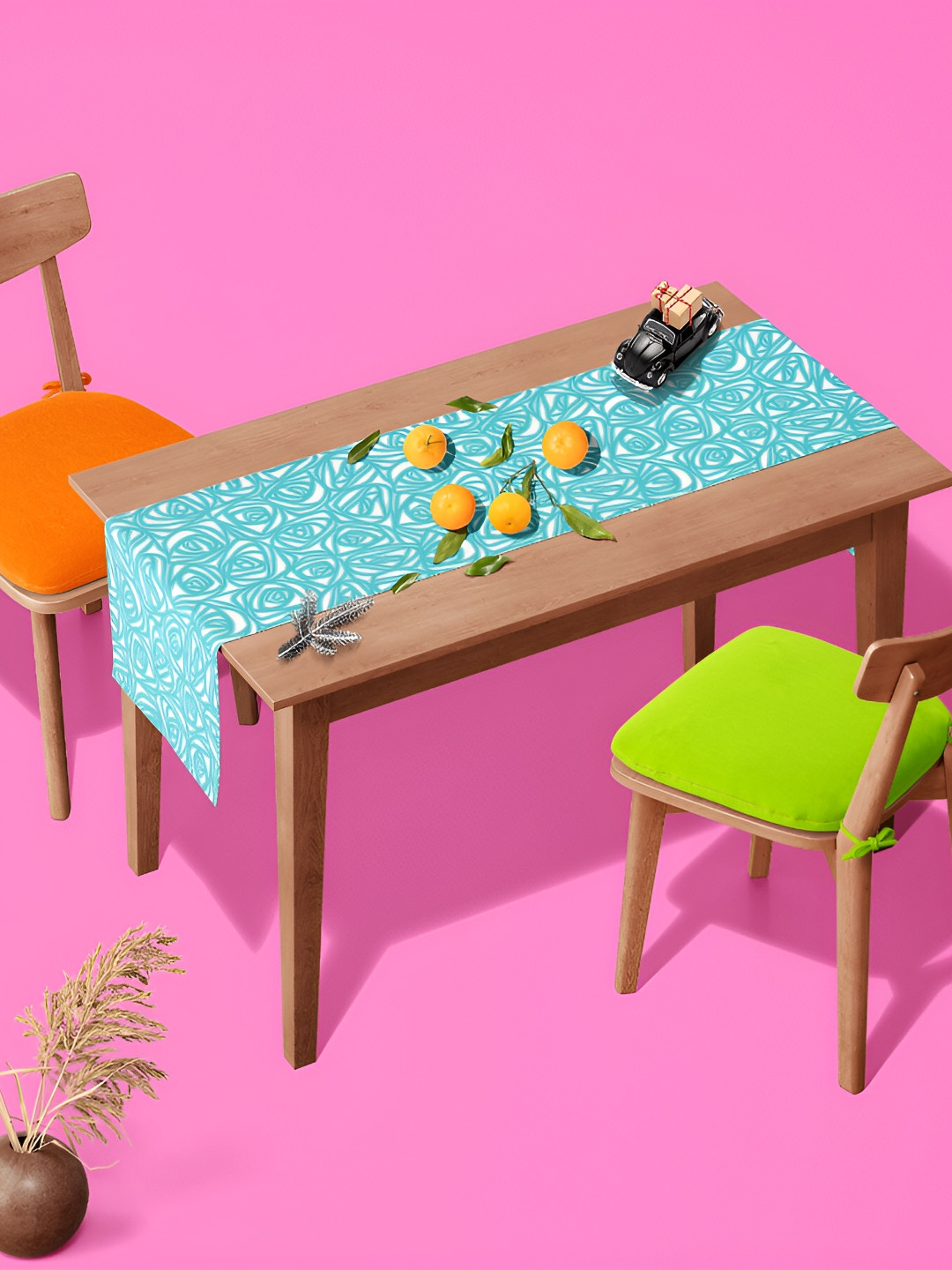 

ArtzFolio Blue & White Geometric Printed Edge To Edge Table Runner