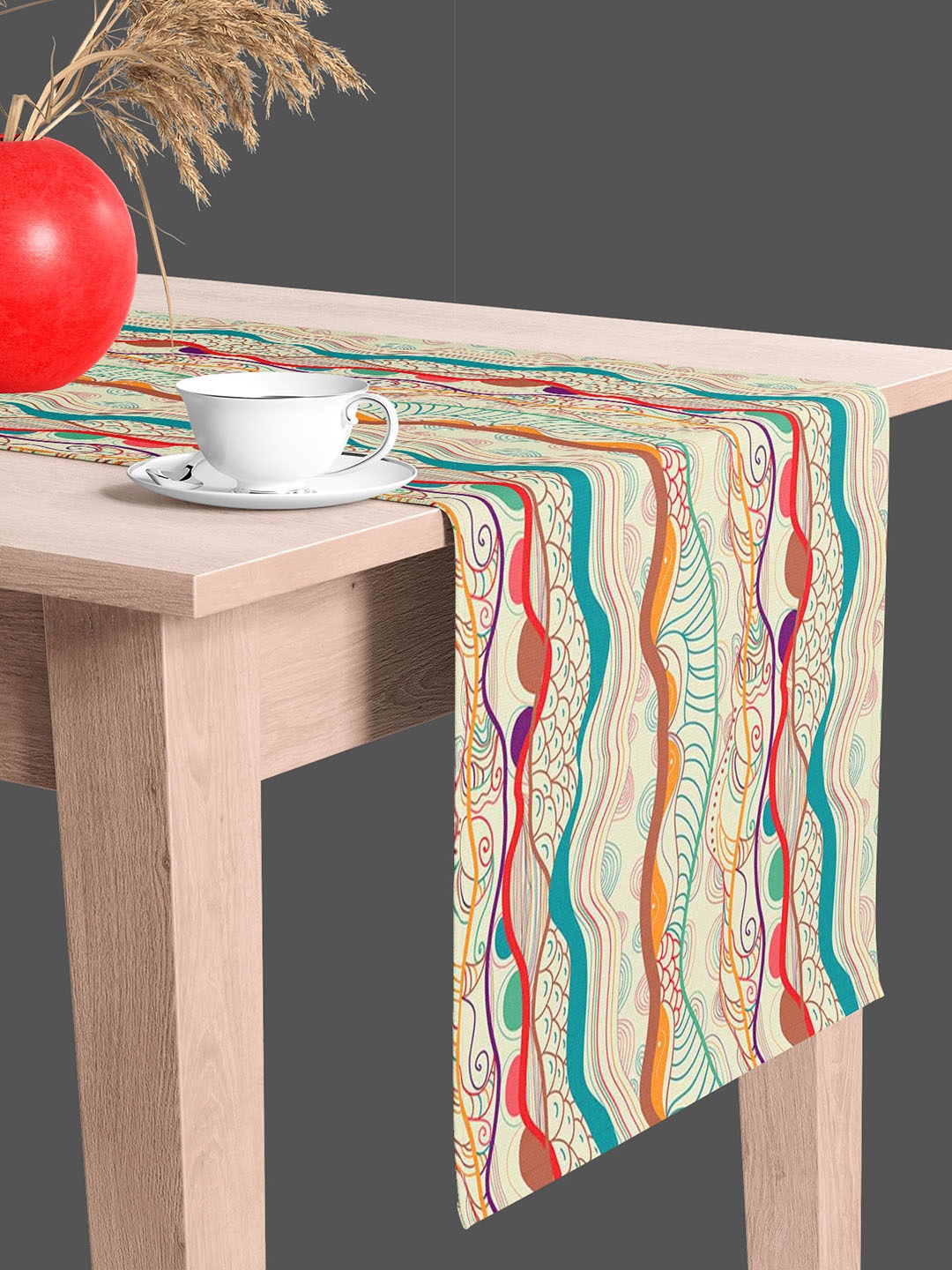 

ArtzFolio Beige & Brown Digital Printed Velvet Table Runner