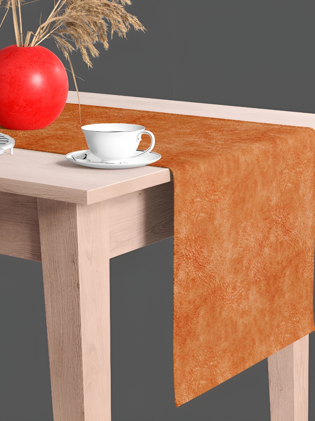 

ArtzFolio Textured Velvet Dining Center Table Runner, Rust