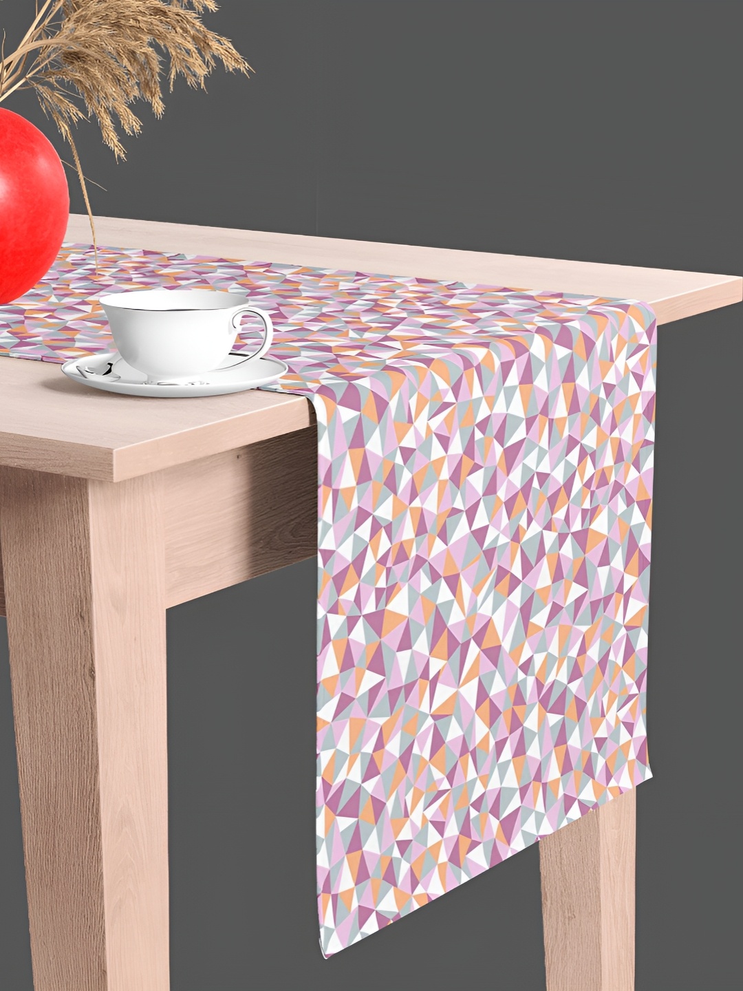 

ArtzFolio Pink & Purple Geometric-Printed Edge To Edge Table Runner