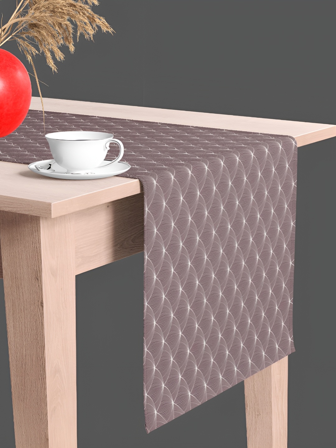 

ArtzFolio Printed Rectangular Table Runner, Grey
