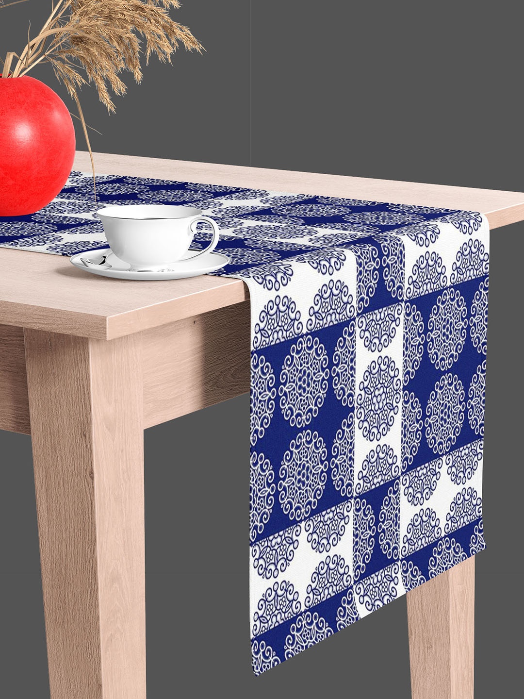 

ArtzFolio Blue Geometric Printed Table Runner