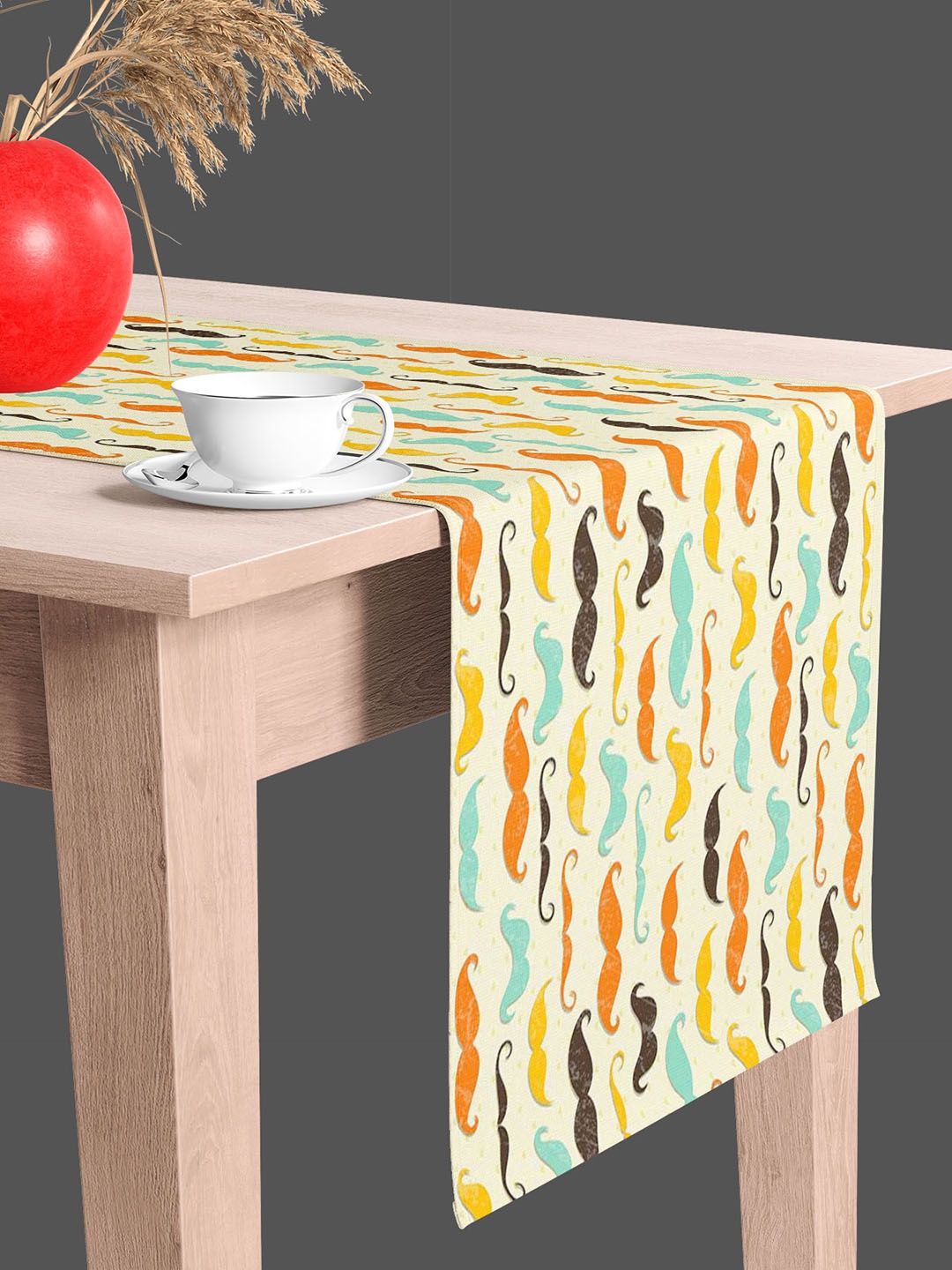 

ArtzFolio Cream-Coloured Geometric Printed Edge To Edge Table Runner