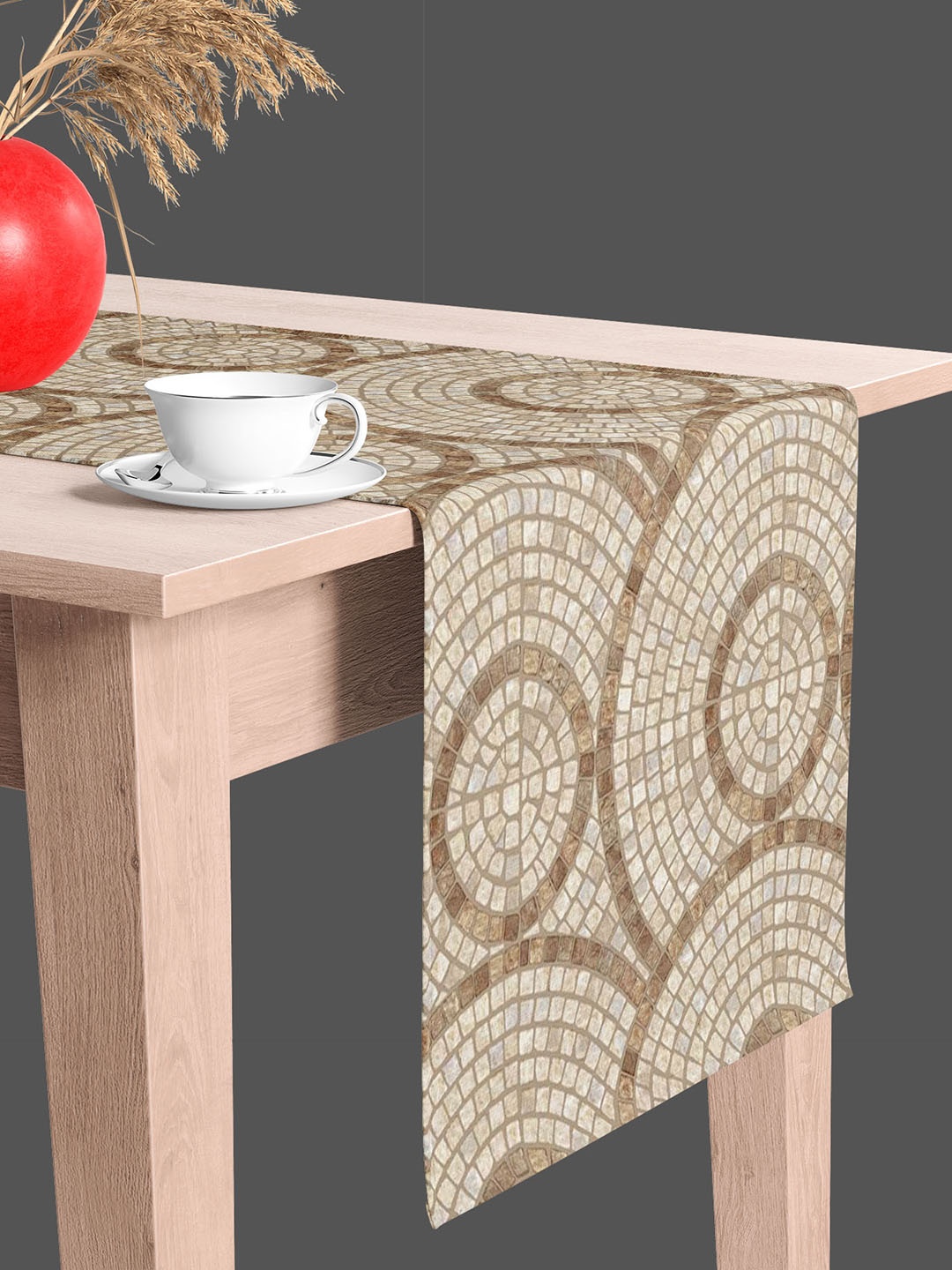 

ArtzFolio Brown Geometric Printed Edge To Edge Table Runner