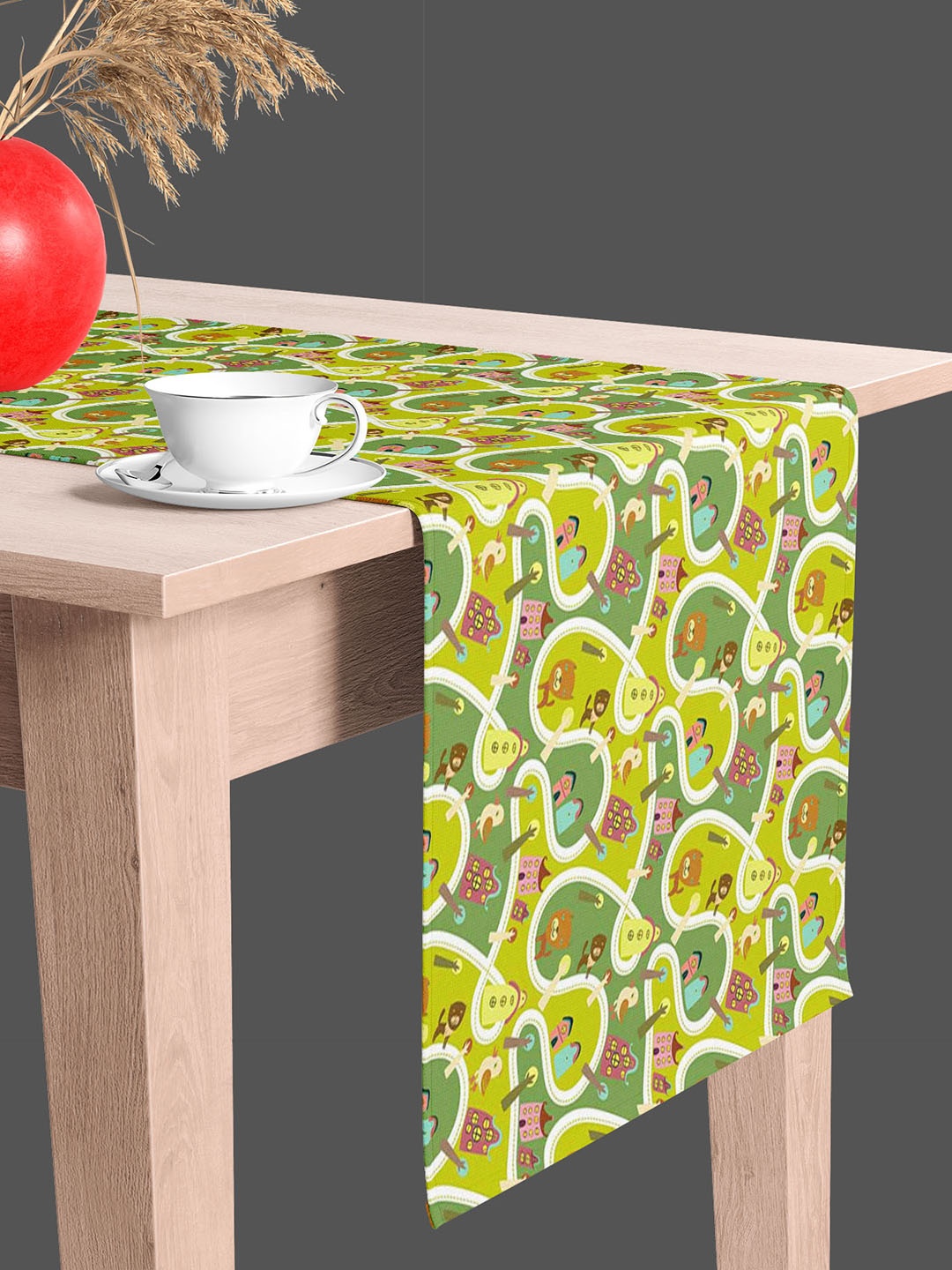 

ArtzFolio Green & White Digital Printed Table Runner