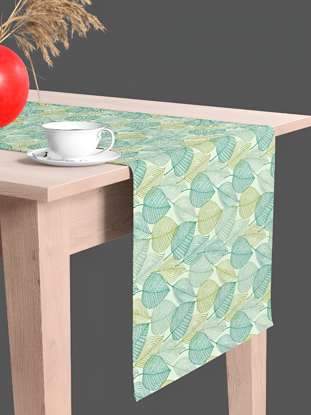 

ArtzFolio Printed Rectangular Velvet Table Runner, Green