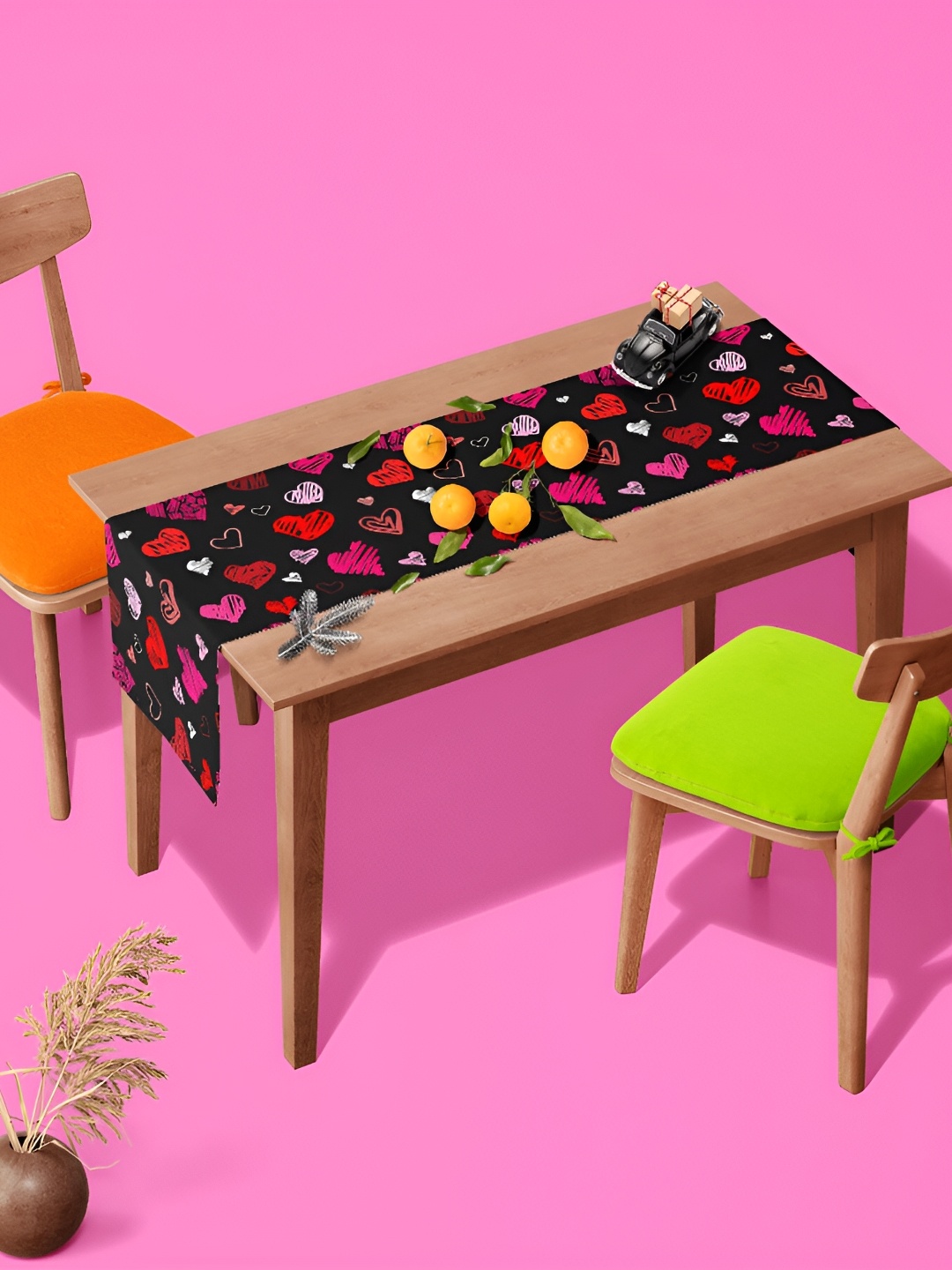 

ArtzFolio Black Geometric Printed Edge To Edge Table Runner