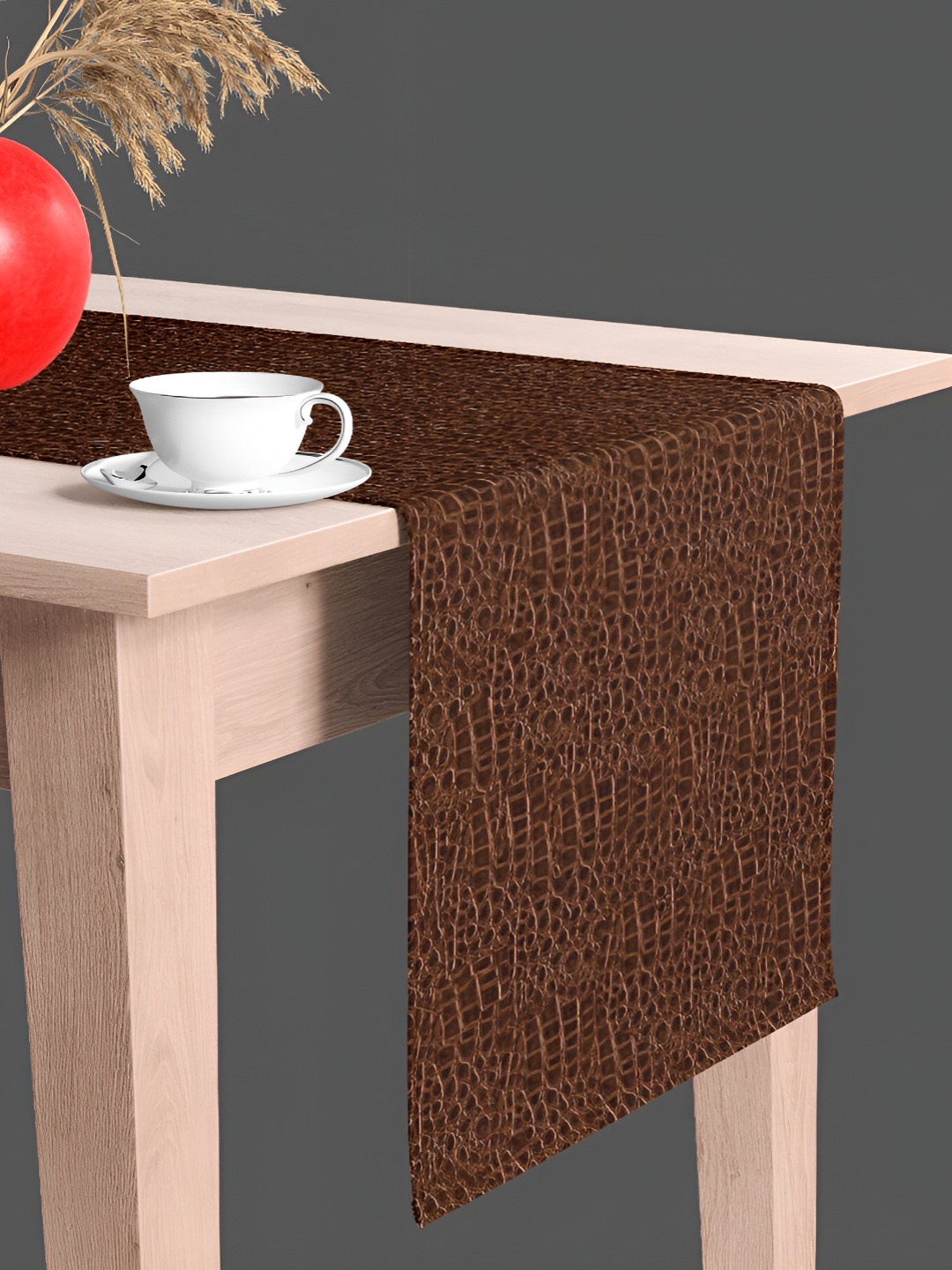 

ArtzFolio Printed Rectangular Velvet Table Runner, Brown